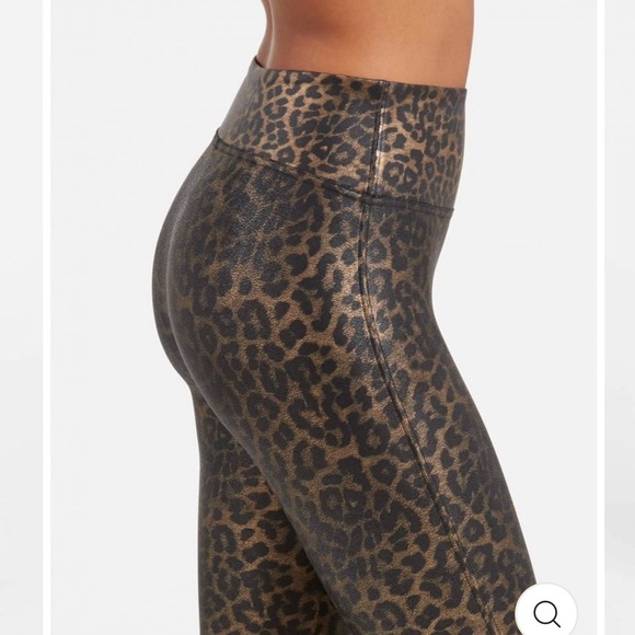 SPANX Pants - Spanx Faux Leather Leopard Shine Leggings
